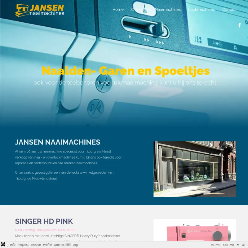 Screenshot van Ad Jansen en Zoon Naaimachines