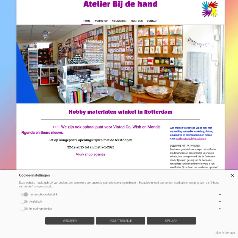 Screenshot van Atelier Bij de hand