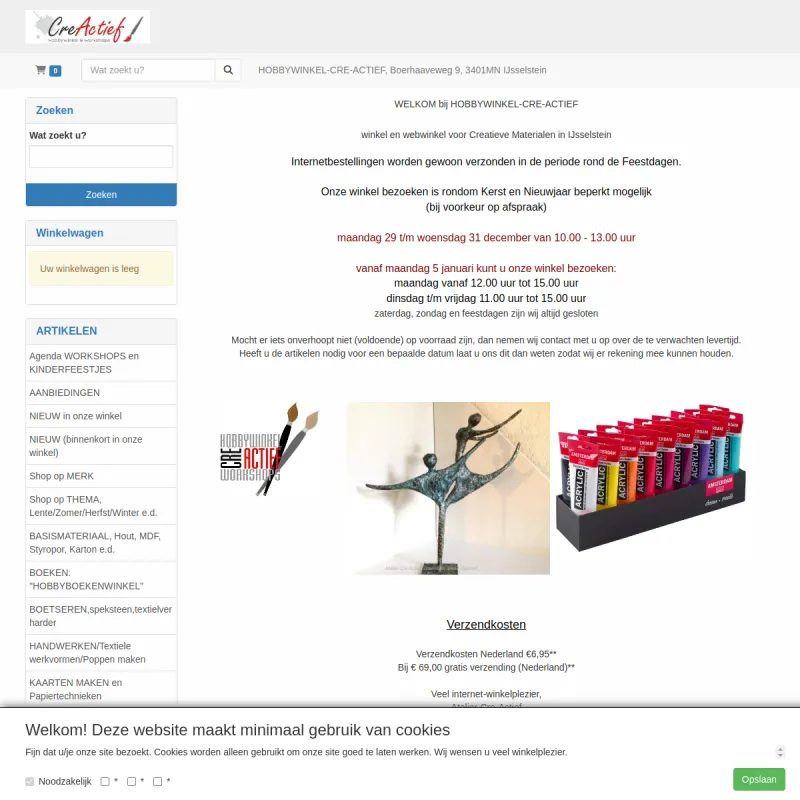 Screenshot van Atelier en Hobbywinkel Cre-actief