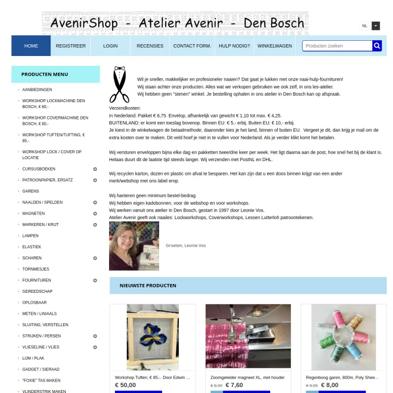 Screenshot van AvenirShop