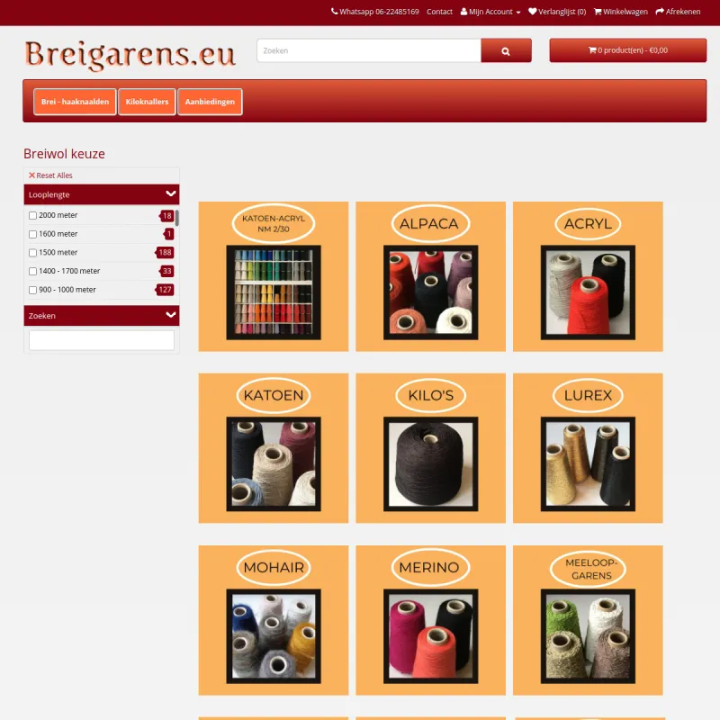 Screenshot van Breigarens.eu (webwinkel)