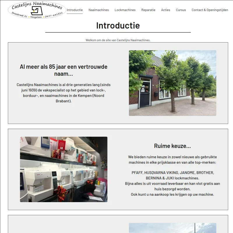 Screenshot van Castelijns Naaimachines