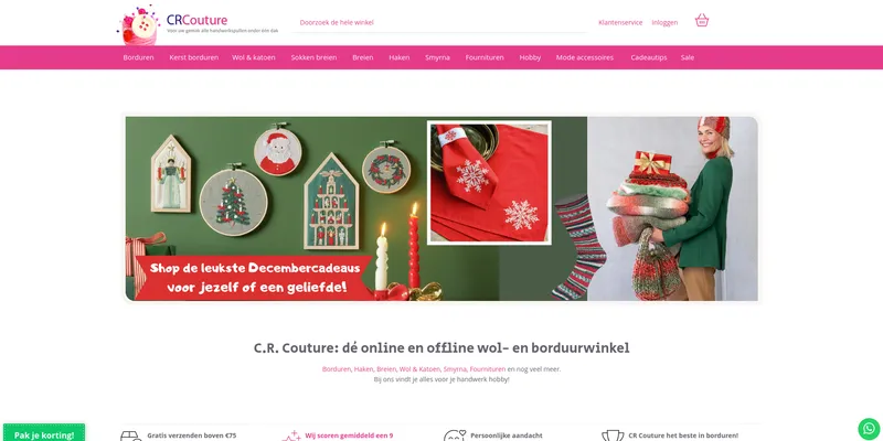 Screenshot van CRCouture Rhoon | Handwerkwinkel & Borduurwinkel & Wolwinkel