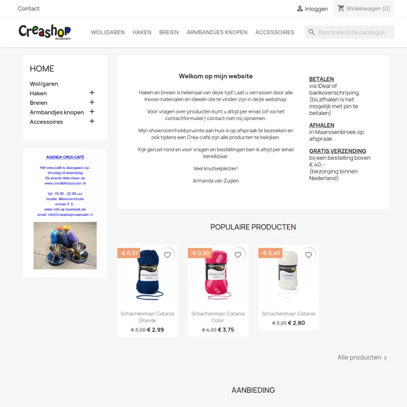 Screenshot van Creashop Maarssen