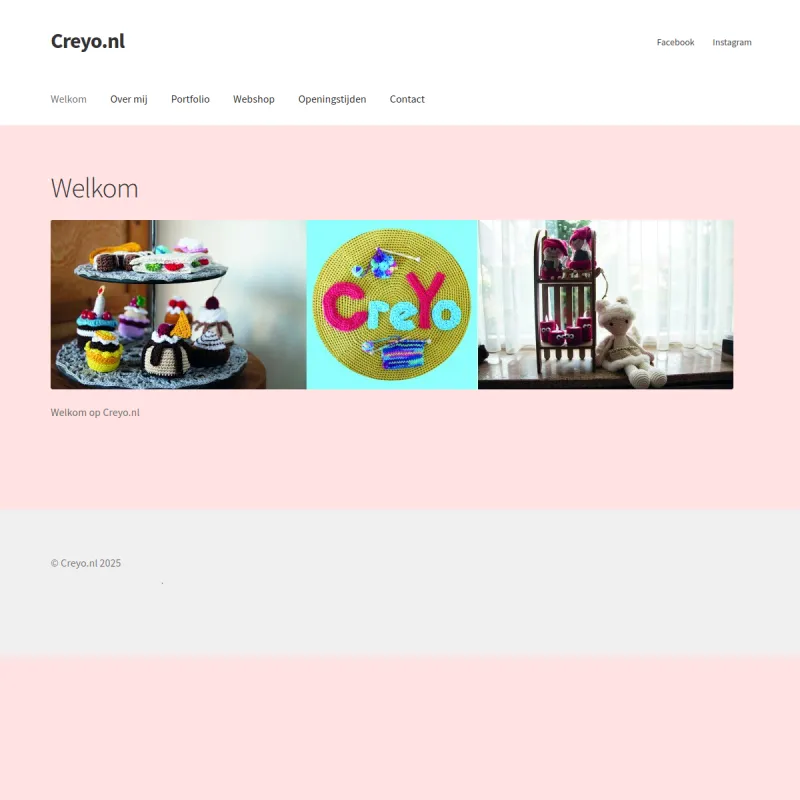 Screenshot van CreYo handwerkwinkel, webshop /haakworkshops, Yolanda De Hoog, haken, Scheepjes garen, Zeeland,Uden