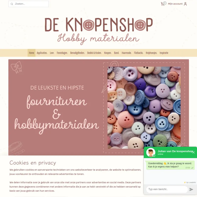 Screenshot van De Knopenshop