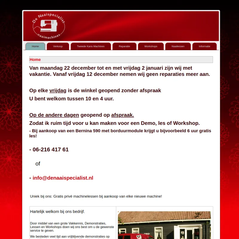 Screenshot van De Naaispecialist