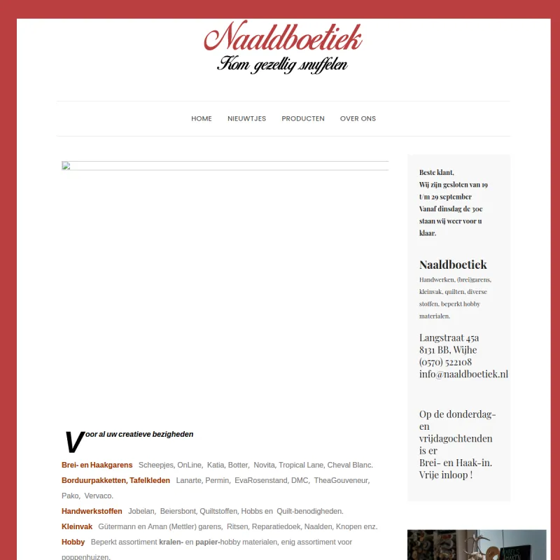 Screenshot van De Naaldboetiek