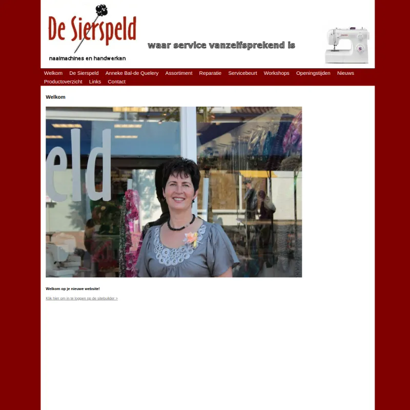 Screenshot van De Sierspeld Naaimachines en handwerken