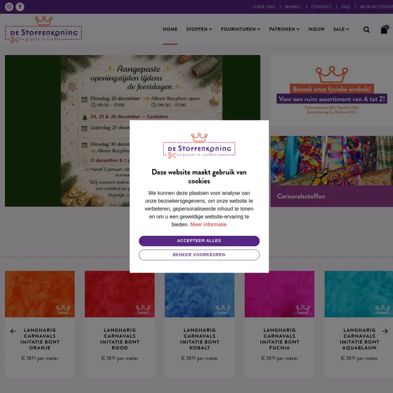 Screenshot van De Stoffenkoning