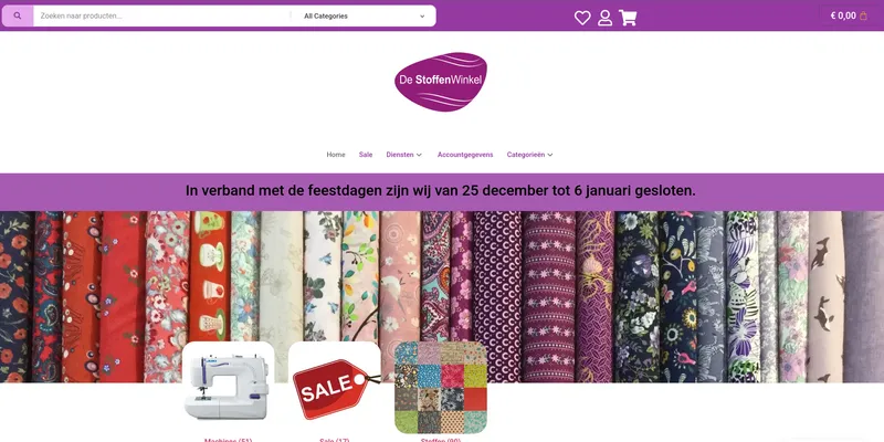 Screenshot van De Stoffenwinkel
