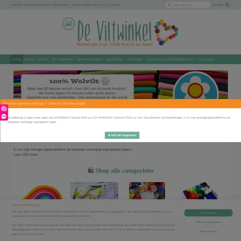 Screenshot van De Viltwinkel (webwinkel)🧶