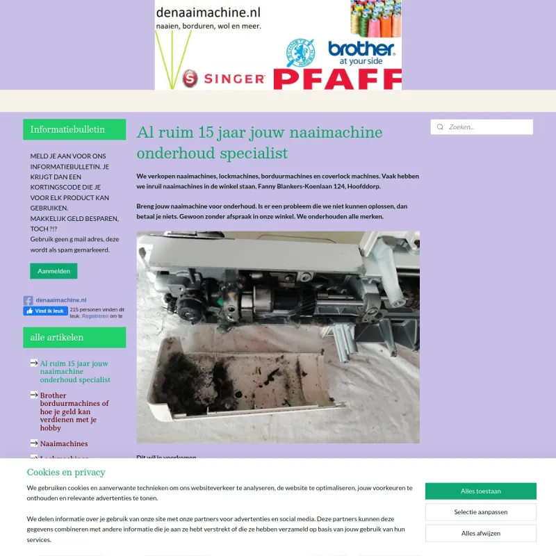 Screenshot van denaaimachine.nl
