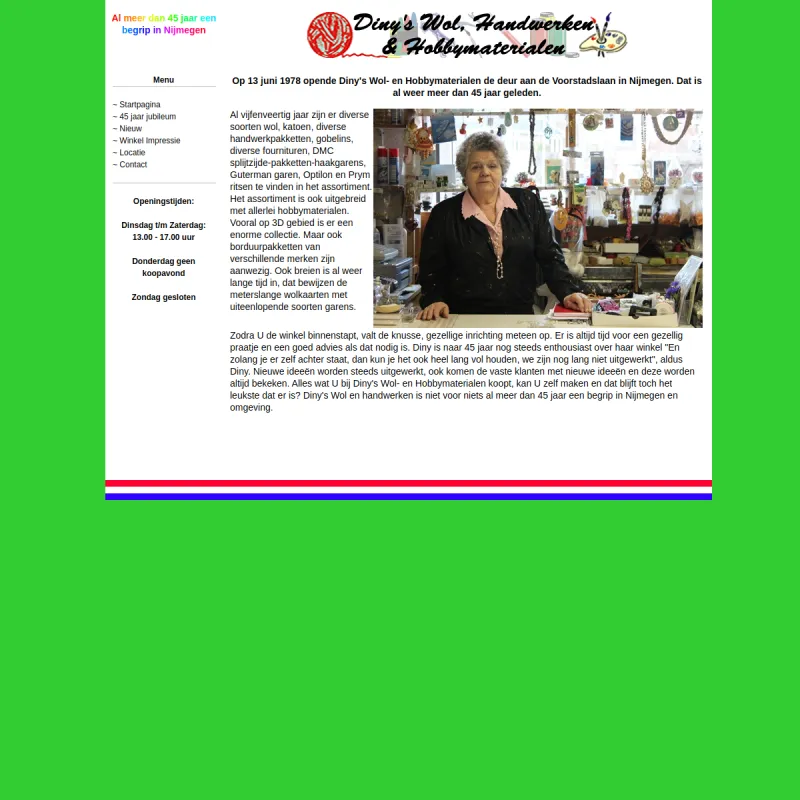 Screenshot van Diny's Wol en Handwerkzaak 🧶