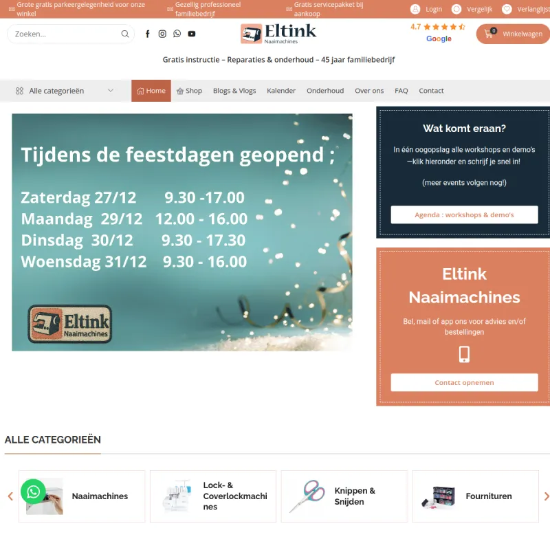 Screenshot van Eltink Naaimachines