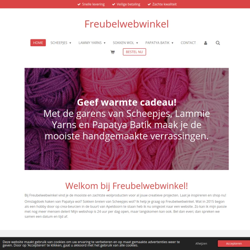 Screenshot van Freubelwebwinkel - Hobby webwinkel