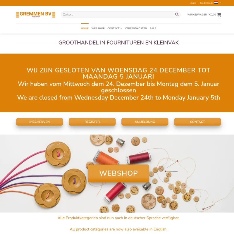 Screenshot van Gremmen Fournituren