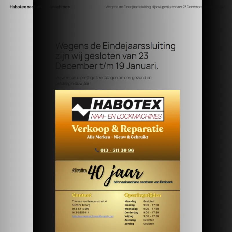 Screenshot van Habotex Naai- en Overlockmachines