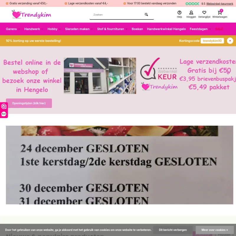 Screenshot van Handwerk Boetiek Trendykim 🧶