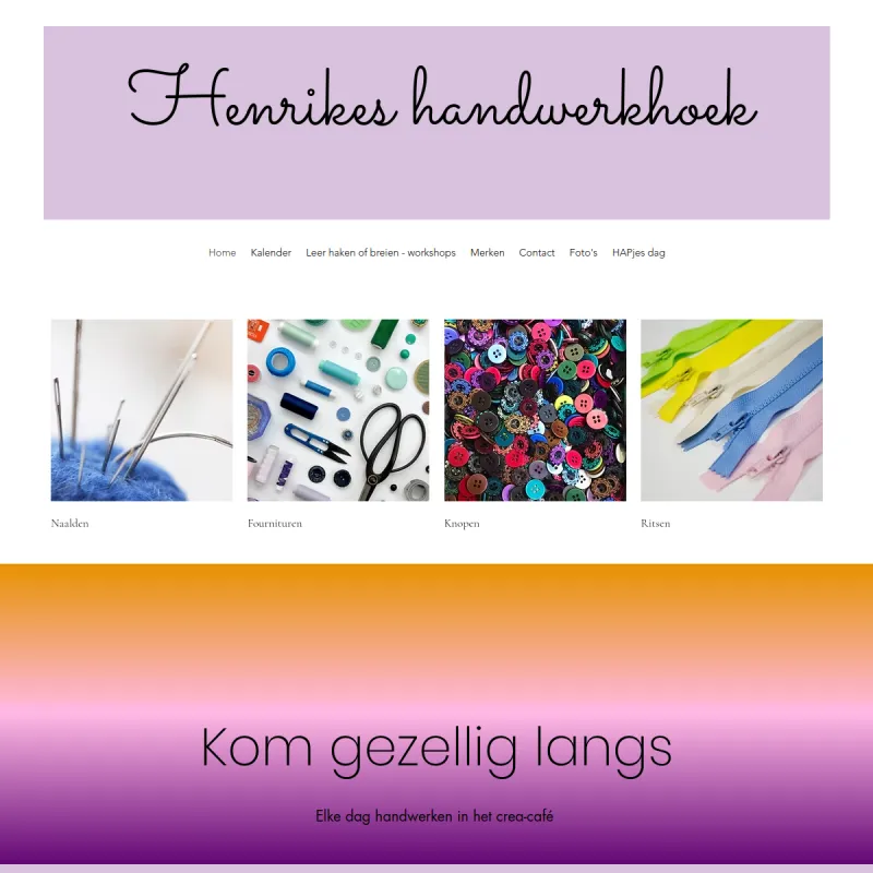 Screenshot van Henrikes Handwerkhoek