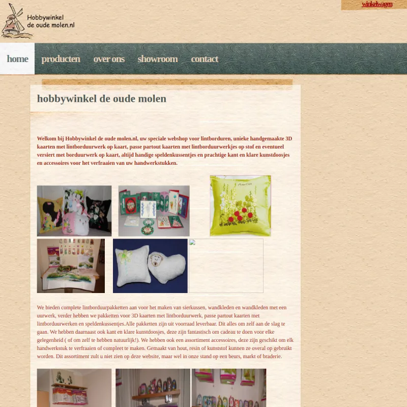 Screenshot van Hobbywinkel De oude molen.nl