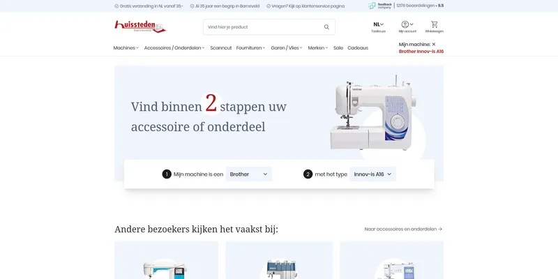 Screenshot van Huissteden Naaimachines