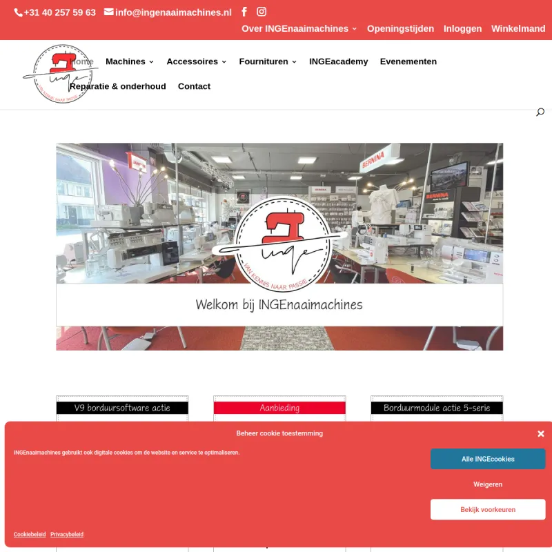 Screenshot van INGEnaaimachines