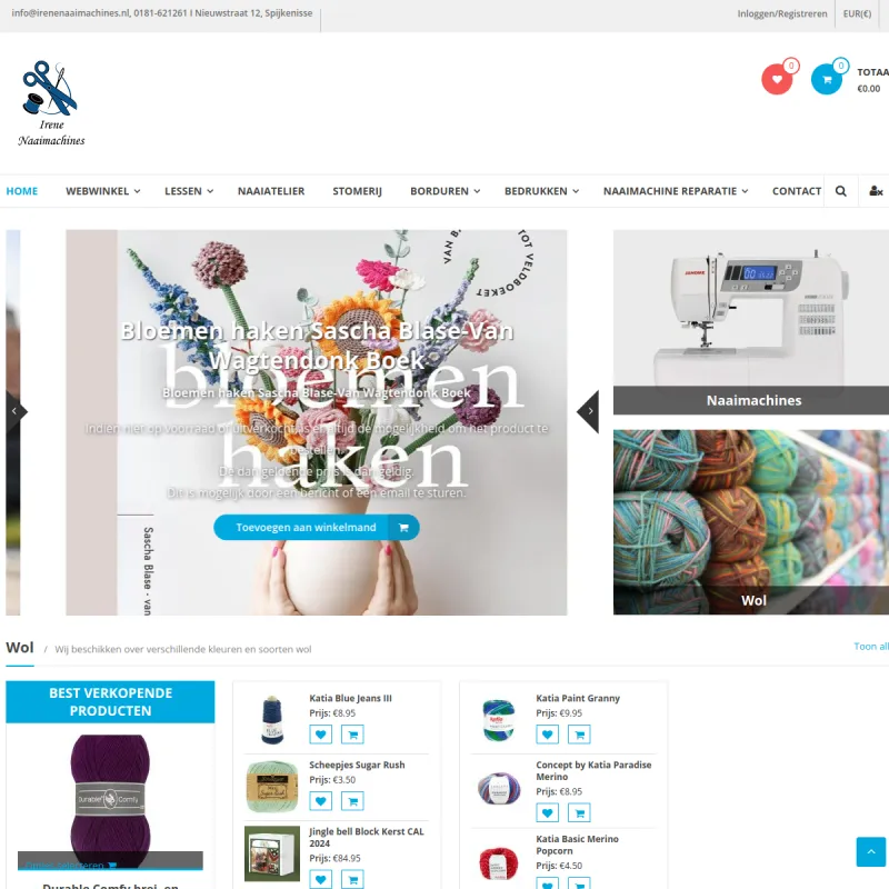 Screenshot van Irene Naaimachines