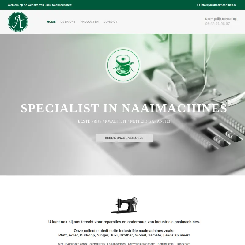 Screenshot van Jack naaimachines