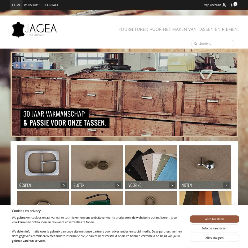 Screenshot van JAGEA Fournituren