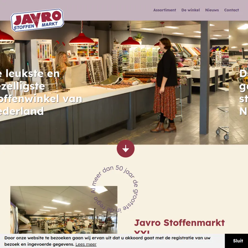 Screenshot van Javro Stoffenmarkt XXL