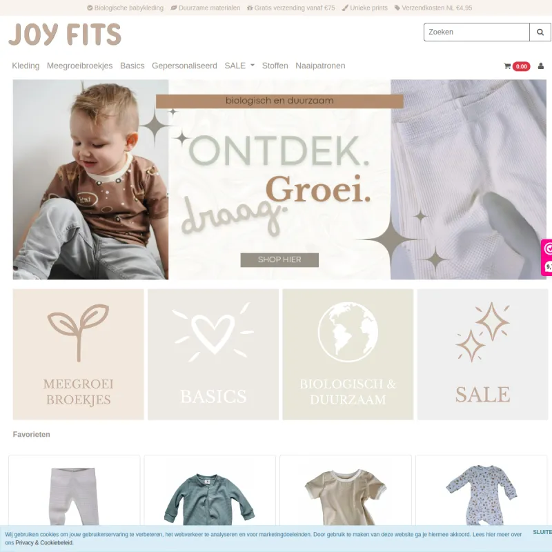 Screenshot van Joy Fits (geen bezoekadres)