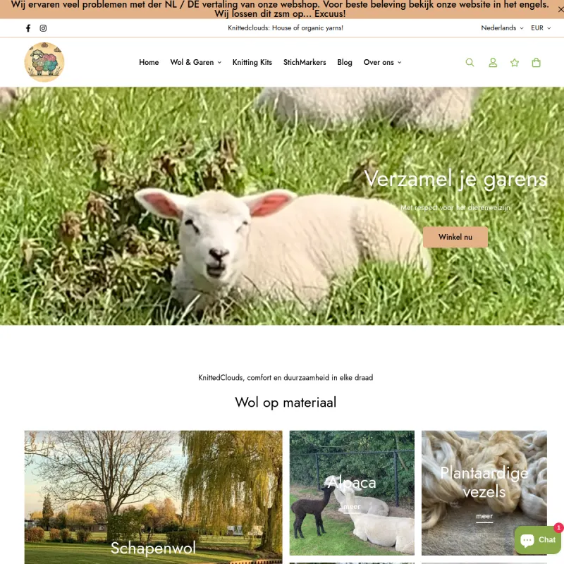 Screenshot van KnittedClouds, House of Organic Yarns