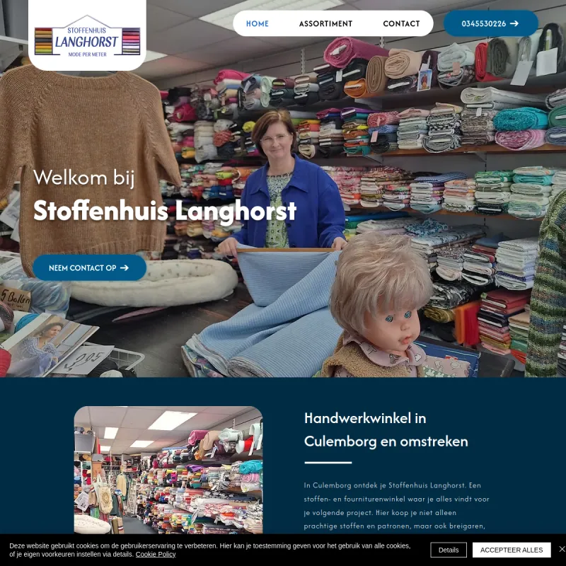 Screenshot van Langhorst Stoffen