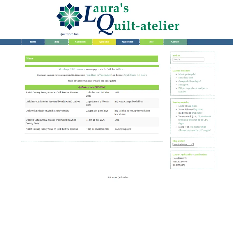 Screenshot van Laura's Quilt-atelier