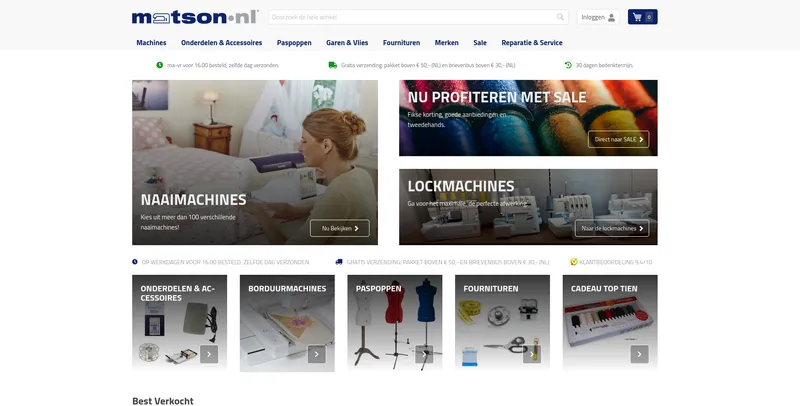 Screenshot van Matson Naaimachines