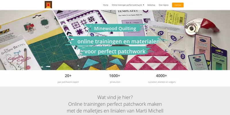 Screenshot van Minewood Quilting Webwinkel🧶