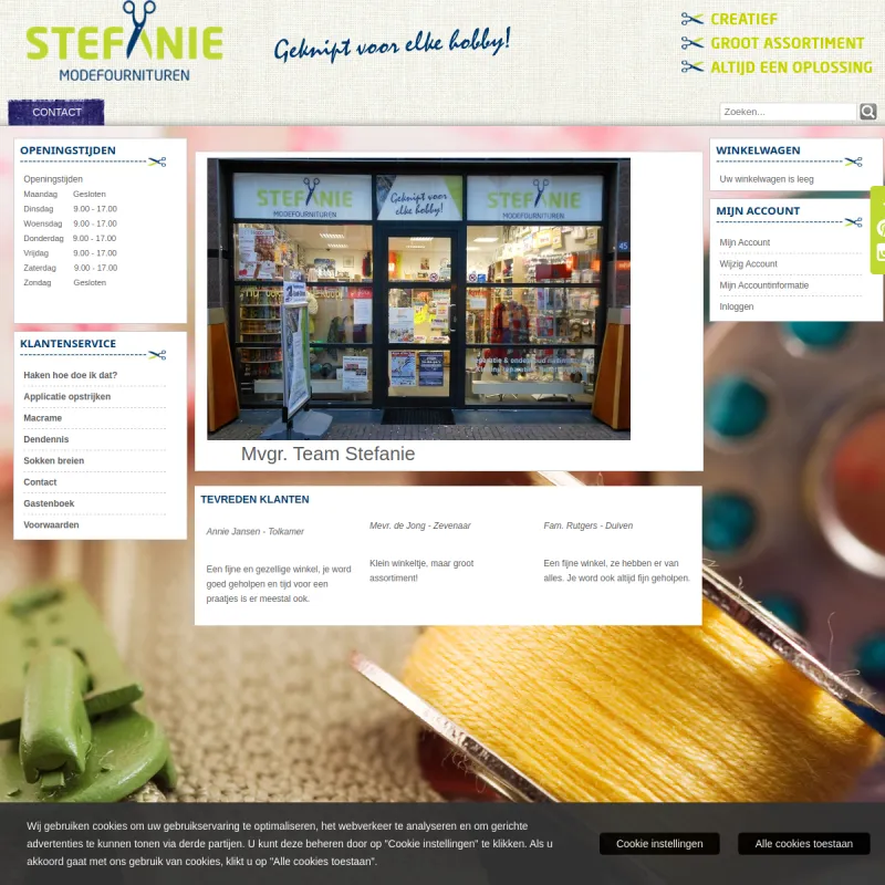 Screenshot van Modefournituren Stefanie