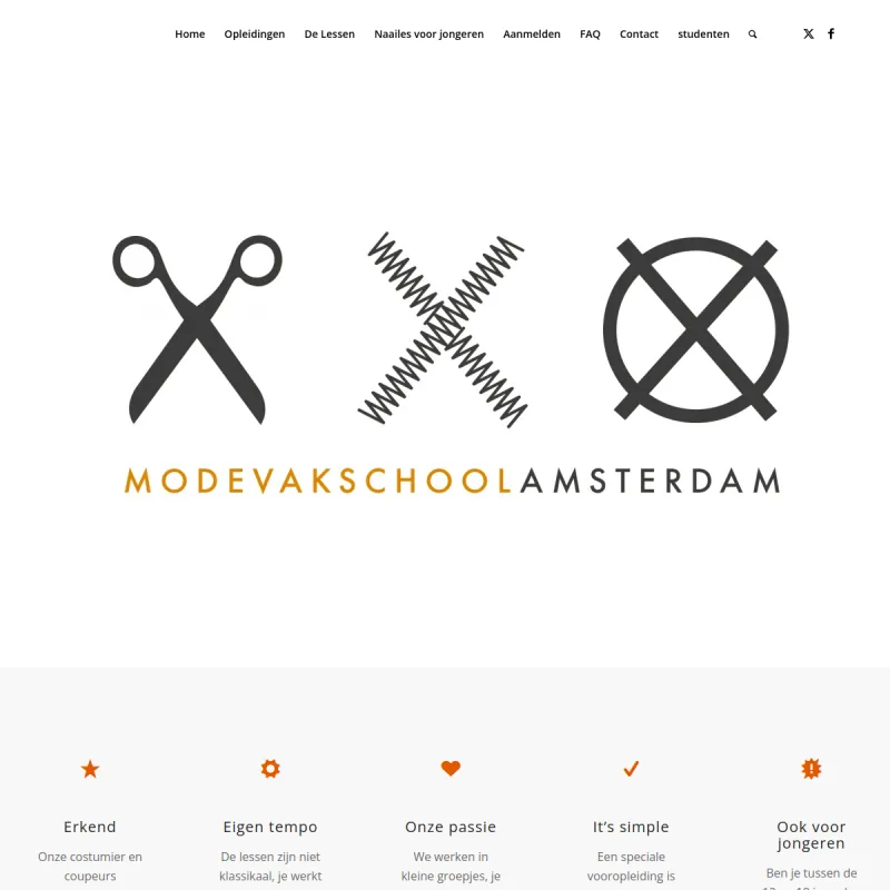 Screenshot van Modevakschool Amsterdam