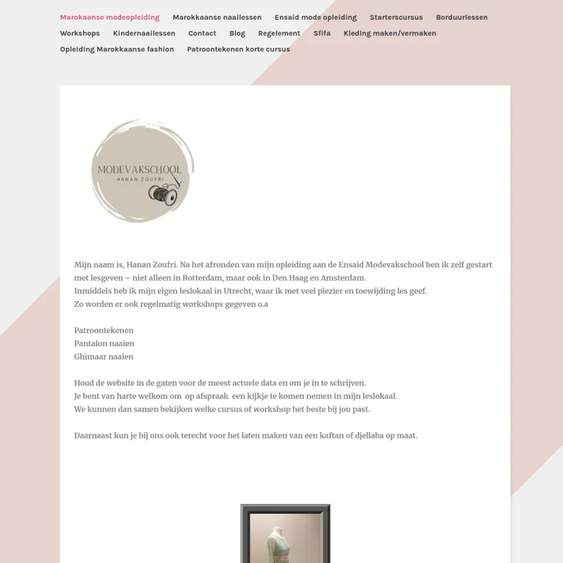 Screenshot van modevakschool Hanan Zoufri