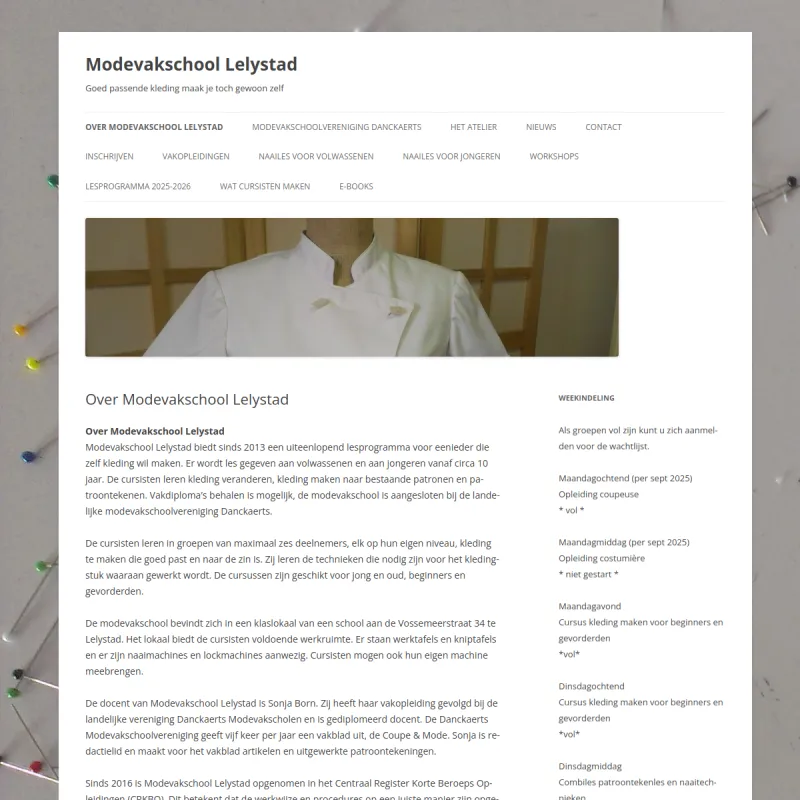 Screenshot van Modevakschool Lelystad