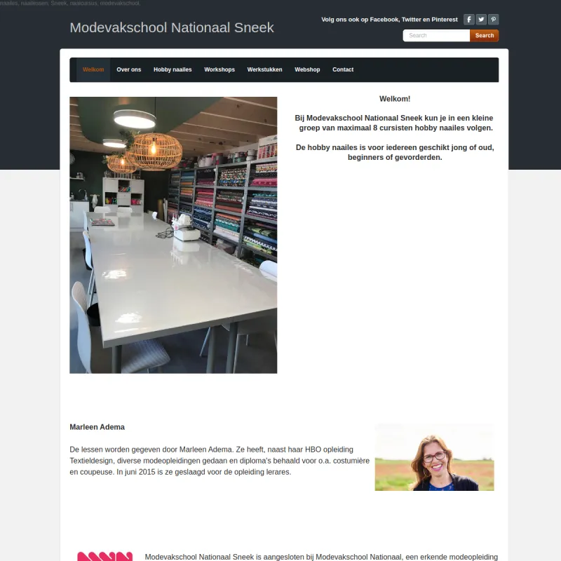 Screenshot van Modevakschool Nationaal Sneek