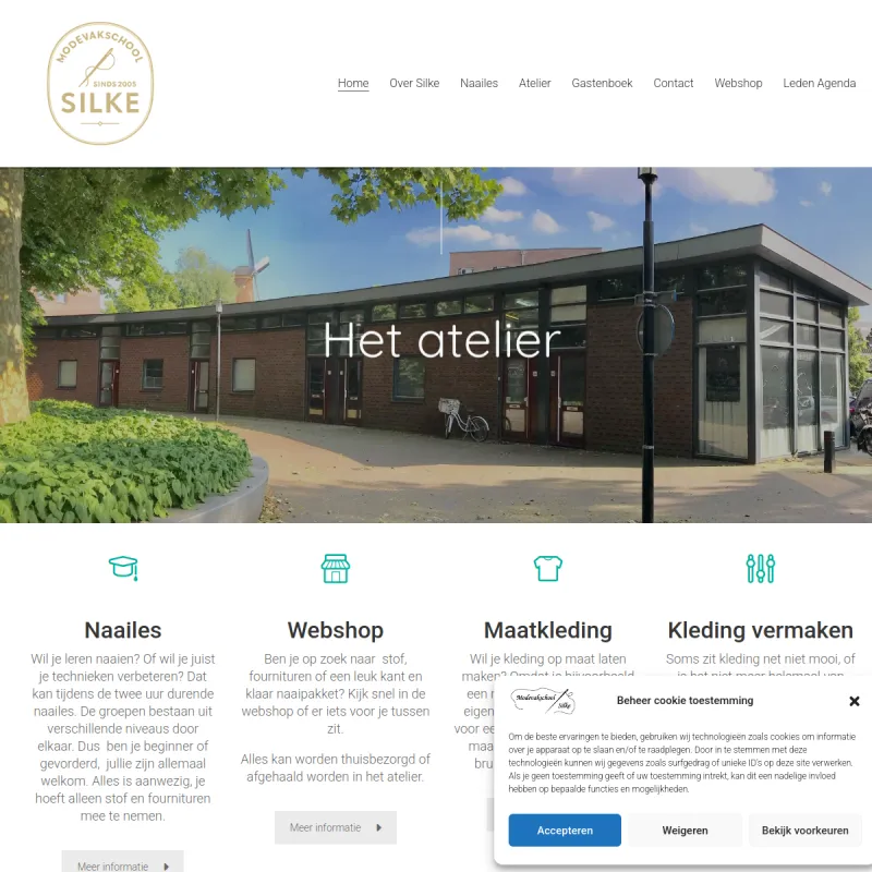 Screenshot van Modevakschool Silke