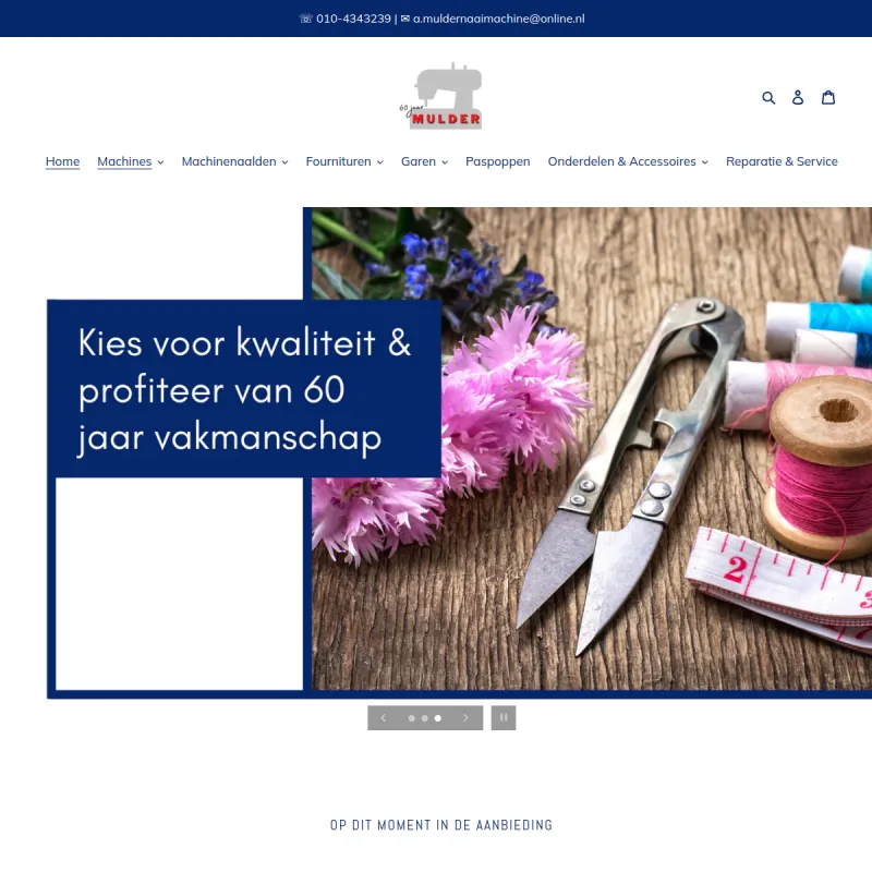Screenshot van Mulder Naaimachines