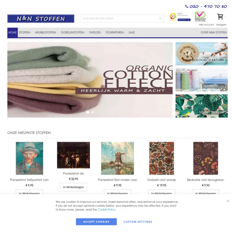Screenshot van N&N Stoffen Amsterdam