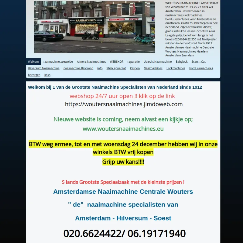 Screenshot van Naaimachine Centrale Soest