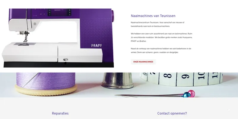 Screenshot van Naaimachinecentrum Teunissen