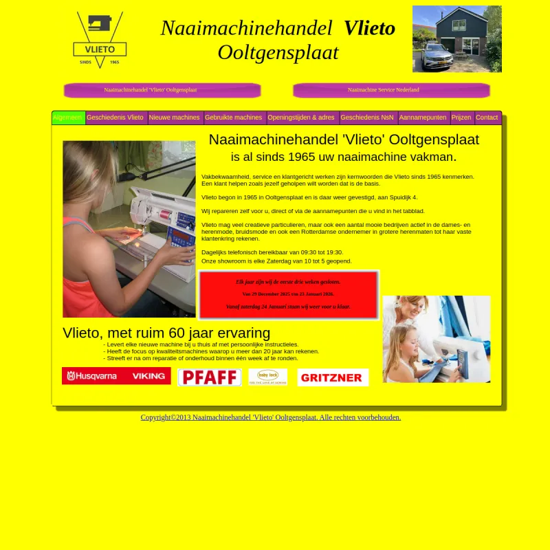 Screenshot van Naaimachinehandel 'Vlieto' Ooltgensplaat