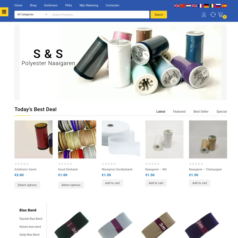 Screenshot van Onlinefournituren