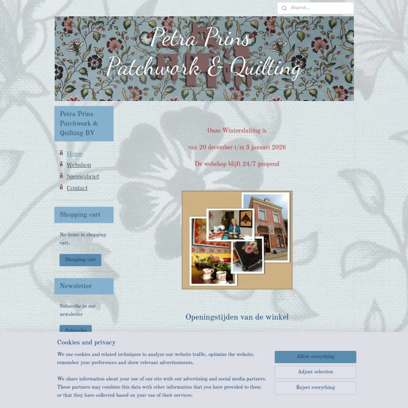 Screenshot van Petra Prins Patchwork & Quilting